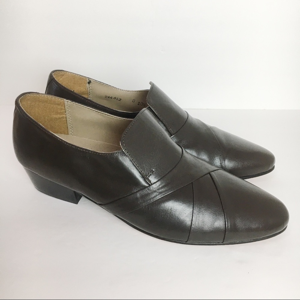 Giorgio Brutini Men's Brown Leather Heeled Loafers - Picture 2 of 11